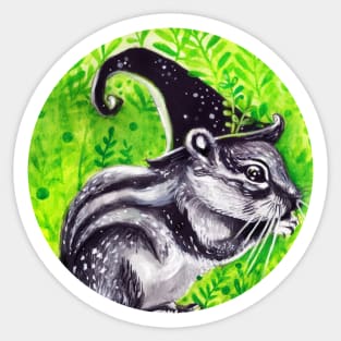Halloween Witch Chipmunk ( Inktober 15 ) Sticker